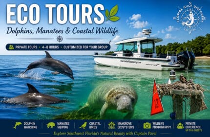 Private Eco Tour in Southwest Florida featuring bottlenose dolphins, a West Indian manatee, an osprey nest, and coastal wildlife with Captain Pavel.