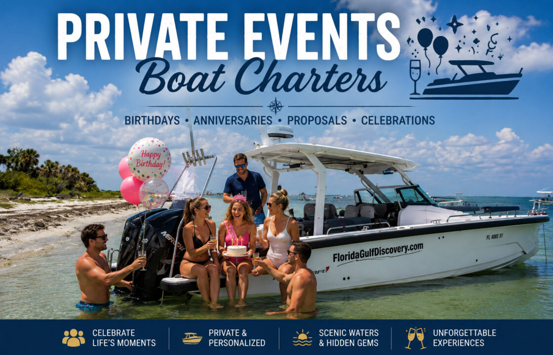 Friends celebrating a birthday aboard Captain Pavel's Axopar 29 during a Private Events Boat Charter in Southwest Florida.