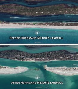 Milton Pass and Ski Alley before and after Milton Hurricane, Florida Gulf Discovery LLC