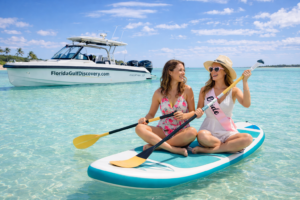 Bachelorette Party Boat Tours Southwest Florida, on Paddleboard with Florida Gulf Discovery LLC