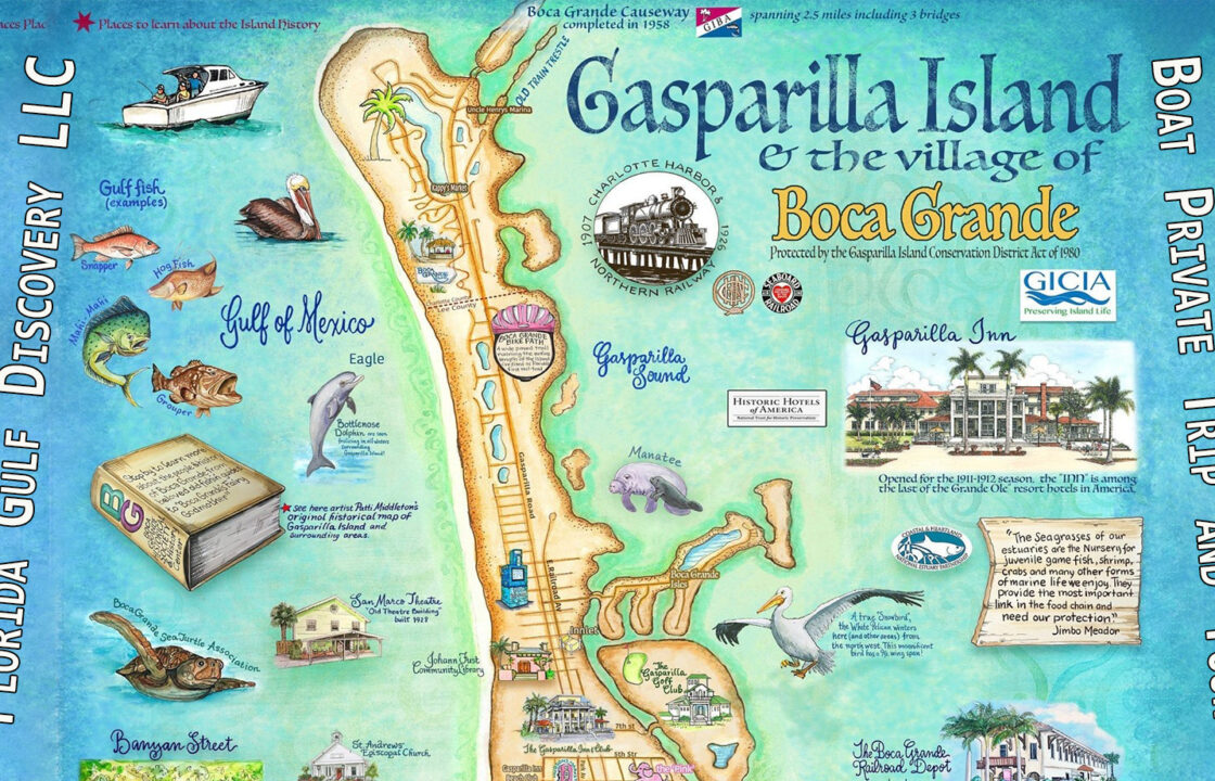 Boca Grande, Gasparilla Island, Map, Florida Gulf Discovery LLC