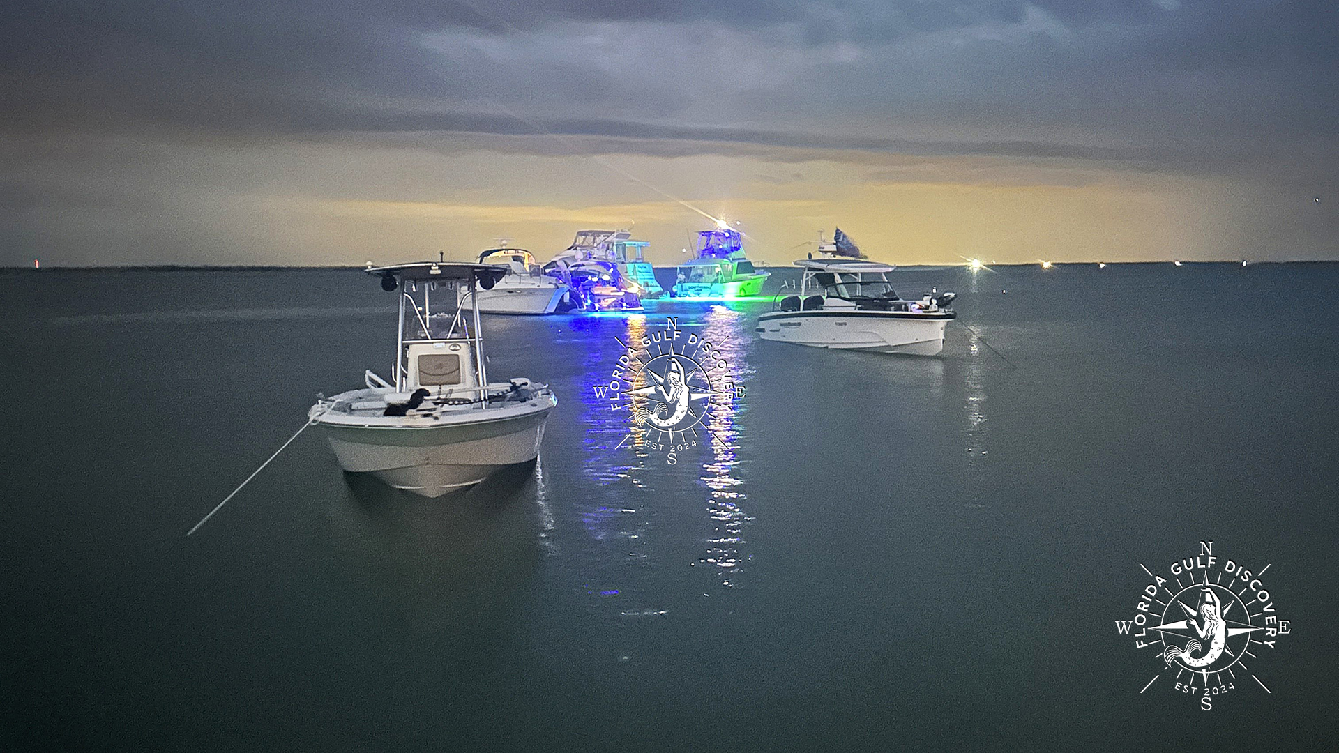 Boca Grande Sandbar at night before H2O 2025 by Florida Gulf Discovery LLC