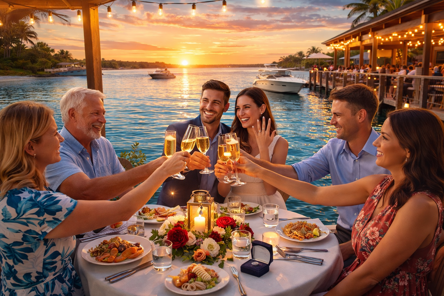 Engagement Boat Tours in Southwest Florida, Diner at Tiki Bar with Florida Gulf Discovery LLC