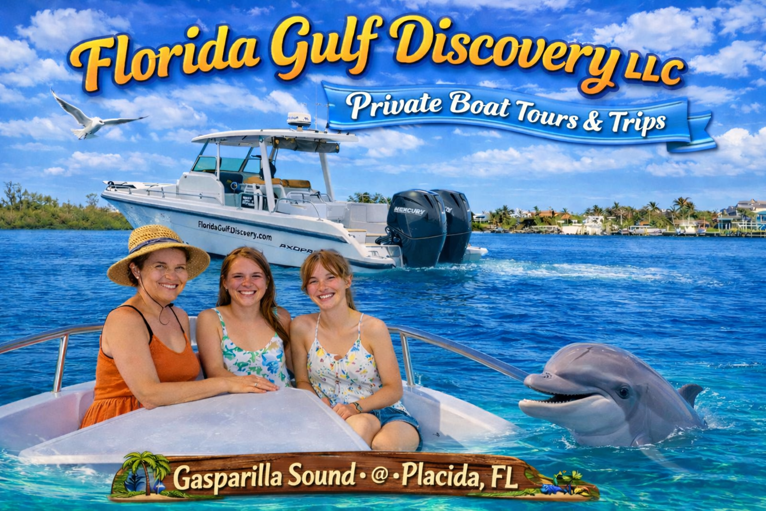 Family Private Boat Cruise, Charlotte County, Gasparilla Sound, by Florida Gulf Discovery LLC