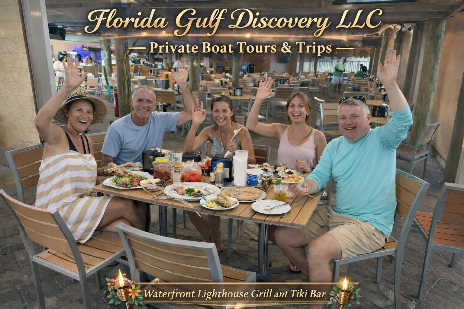 Lighthouse Grill and Tiki Bar at Stump Pass, Private Boat Tours, with Florida Gulf Discovery LLC