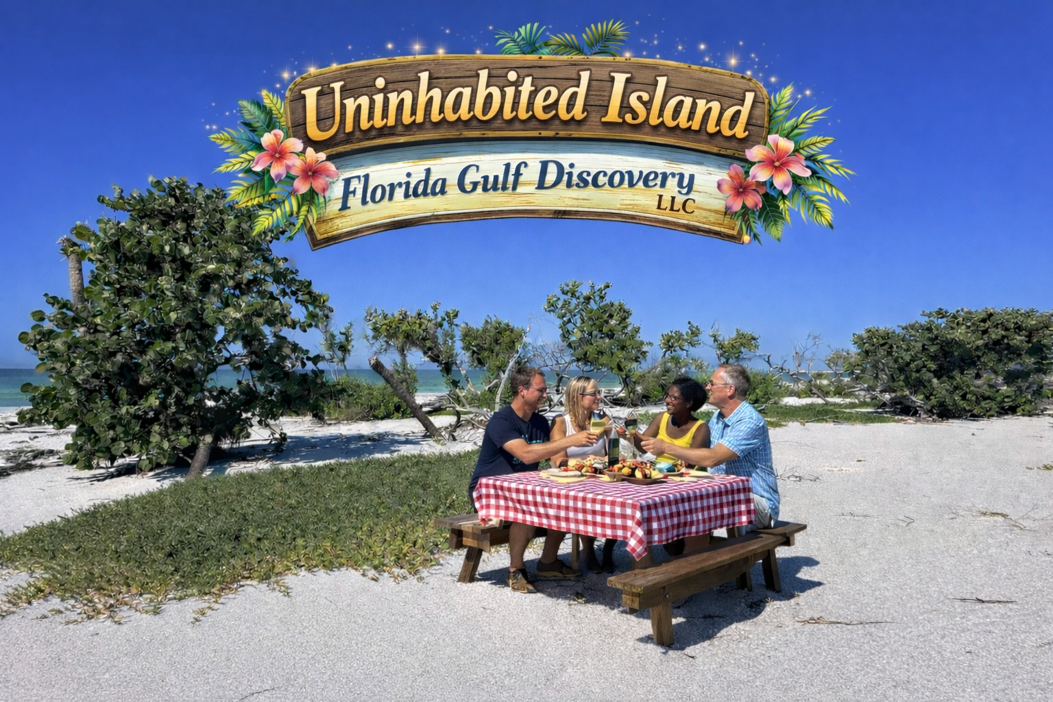 Picnic at Uninhabited Island with Florida Gulf Discovery LLC