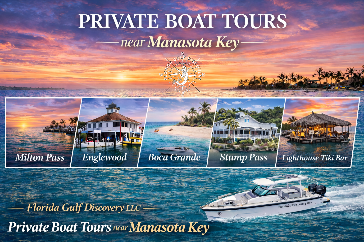 Private Boat Tours near Manasota Key with Florida, Discovery LLC