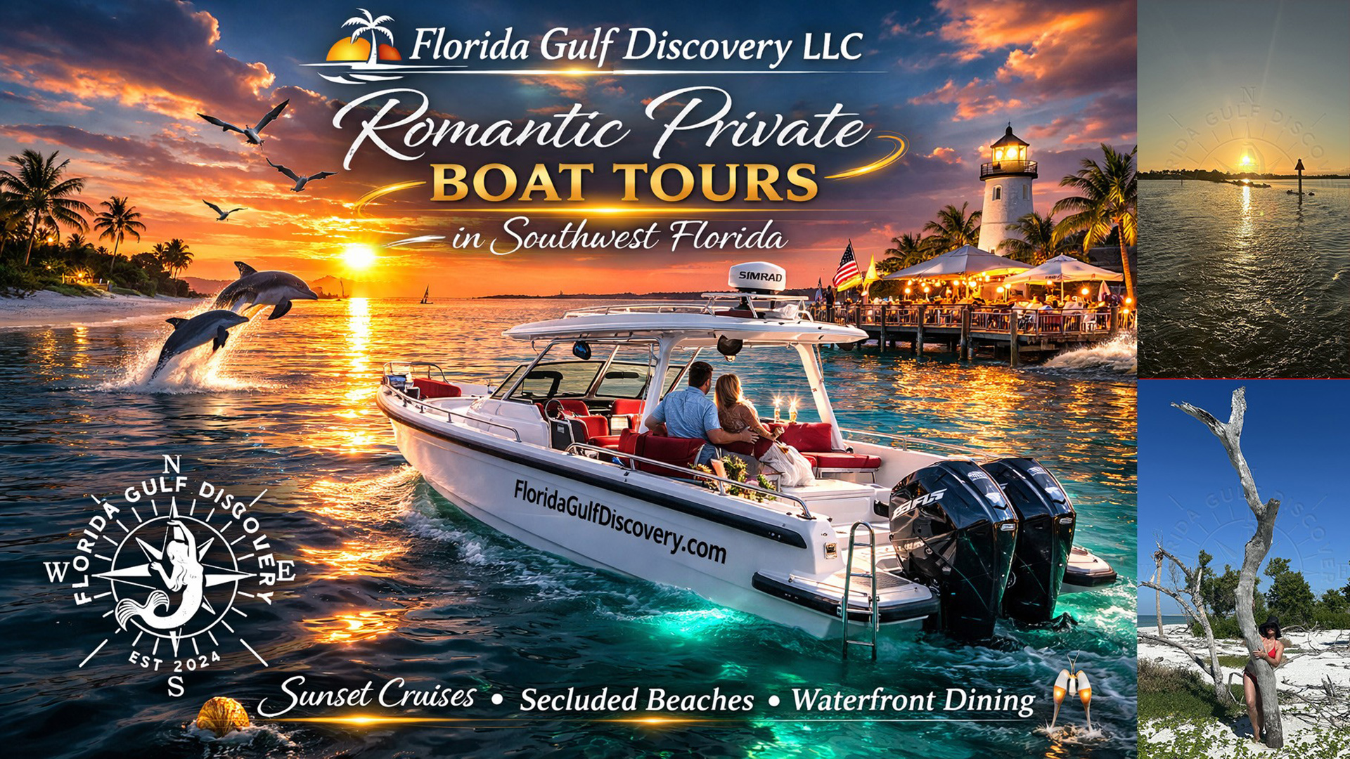 Romantic Private Boat Tours in Southwest Florida with Florida Gulf Discovery LLC