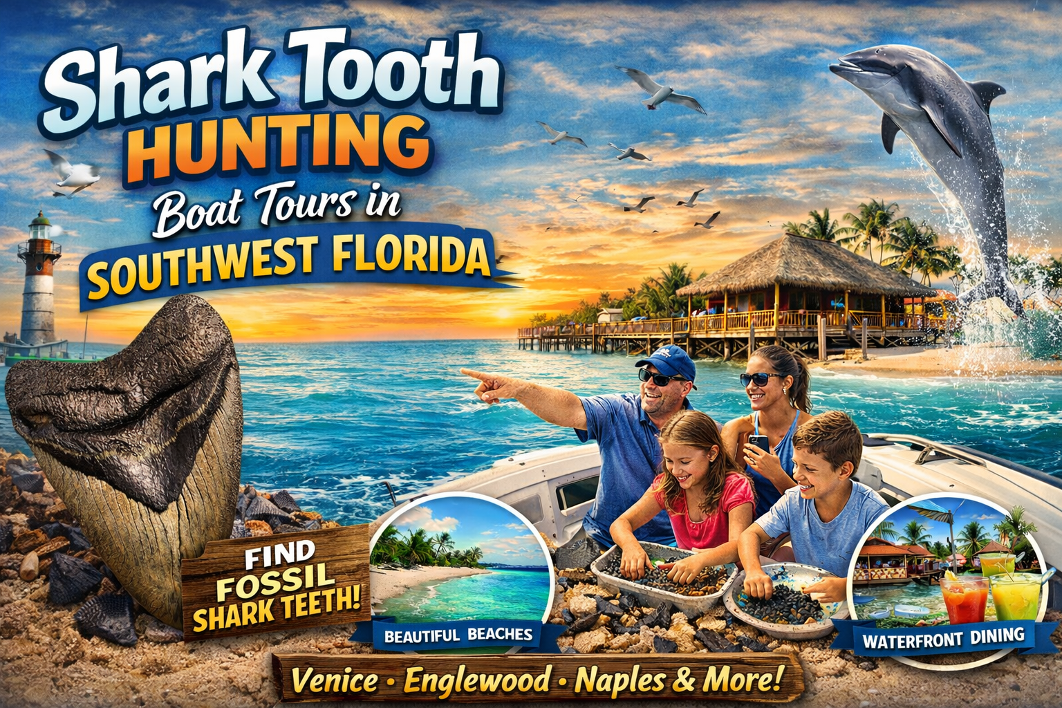 Shark Tooth Hunting Boat Tours, with Florida Gulf Discovery LLC