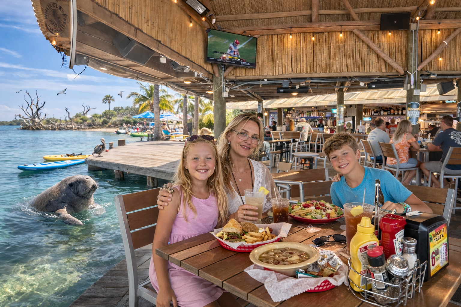 Shelling Boat Tours in Southwest Florida, Lunch at Shell Tiki Bar with Florida Gulf Discovery LLC