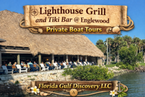 Lighthouse Grill and Tiki Bar waterfront restaurant in Englewood Florida visited during private boat tour with Florida Gulf Discovery
