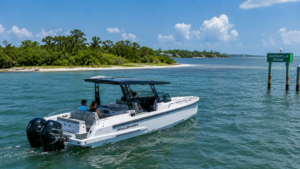 Axopar 29 private boat tour cruising the coastal waters of Gasparilla Sound near Port Boca Grande Florida