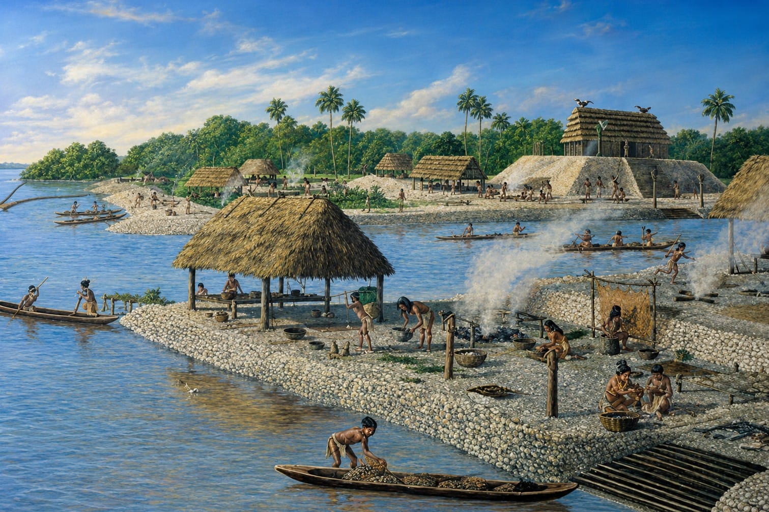 Reconstruction of a Calusa village near Lemon Bay and Manasota Key in Southwest Florida