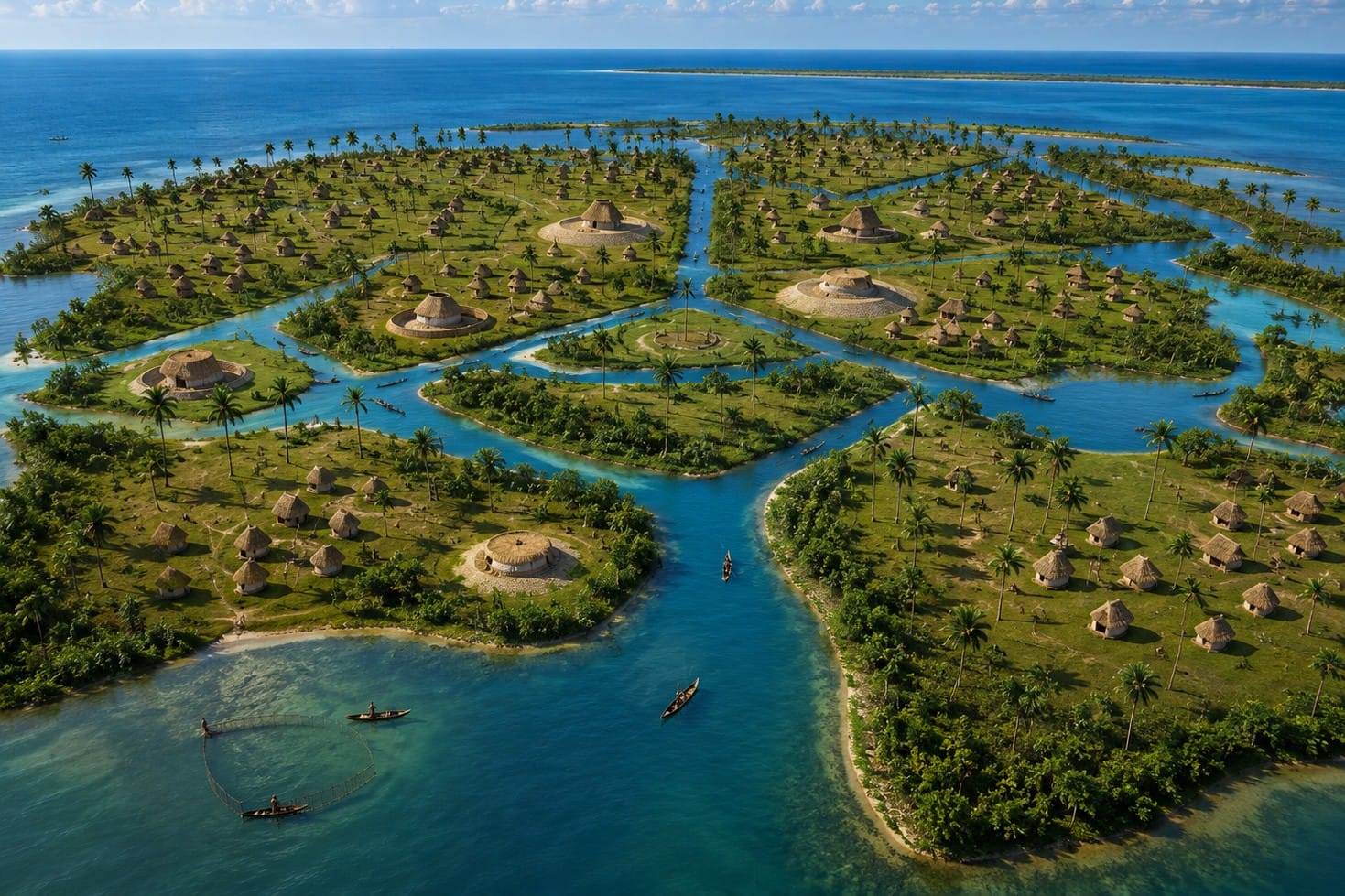 Reconstruction of a Calusa village in Southwest Florida