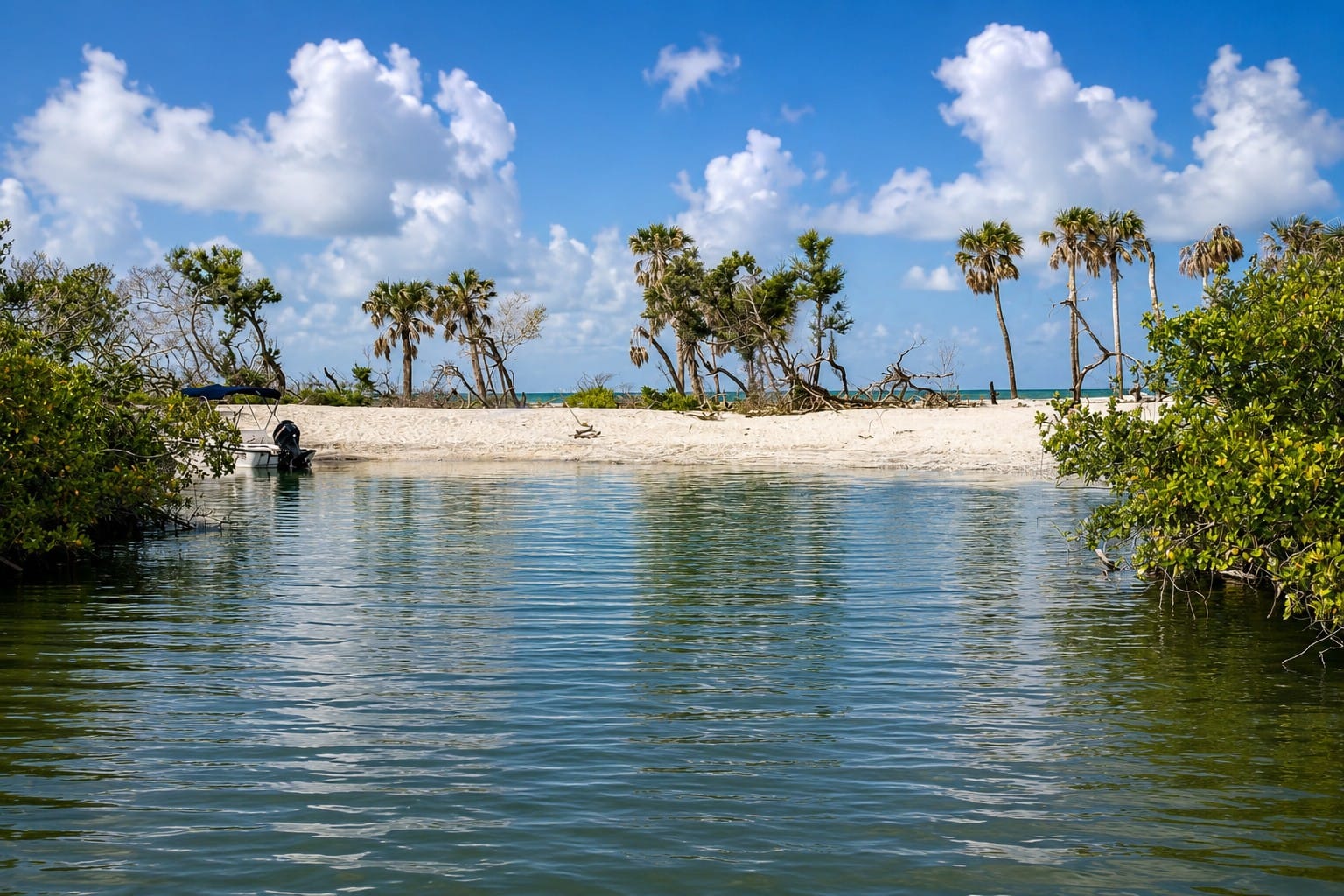 Hidden lagoon at Caspersen Beach near Lemon Bay, Venice, Florida