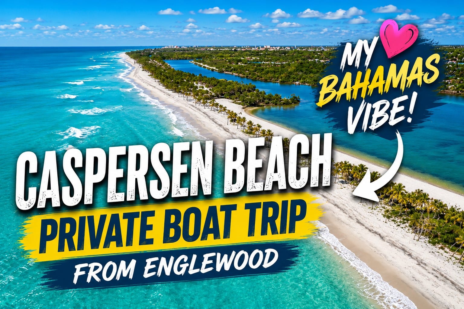 Aerial view of Caspersen Beach near Englewood, Florida, during a private boat trip with Captain Pavel along the Gulf Coast.