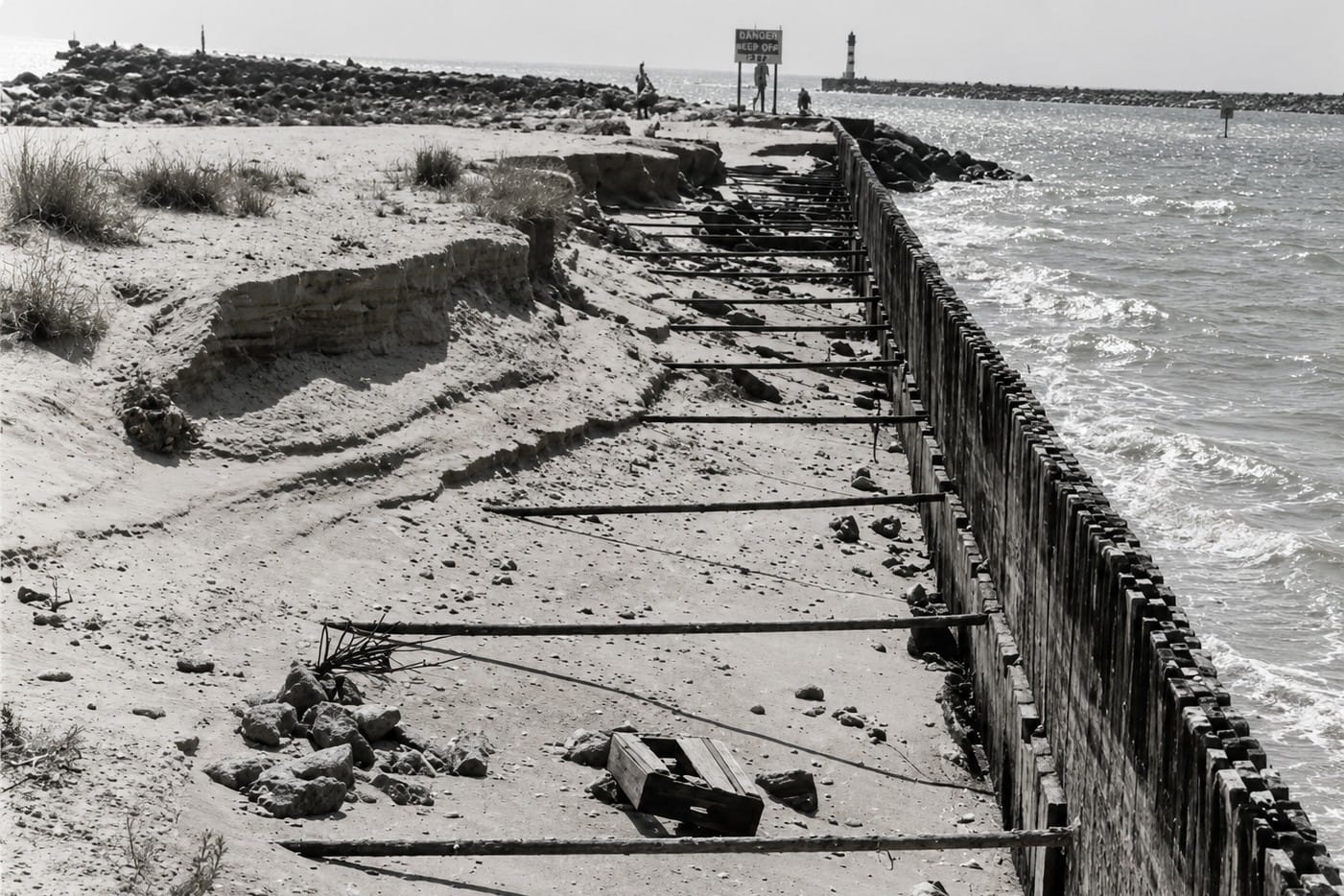 Historic erosion damage along the South Jetty at Venice Inlet in Southwest Florida