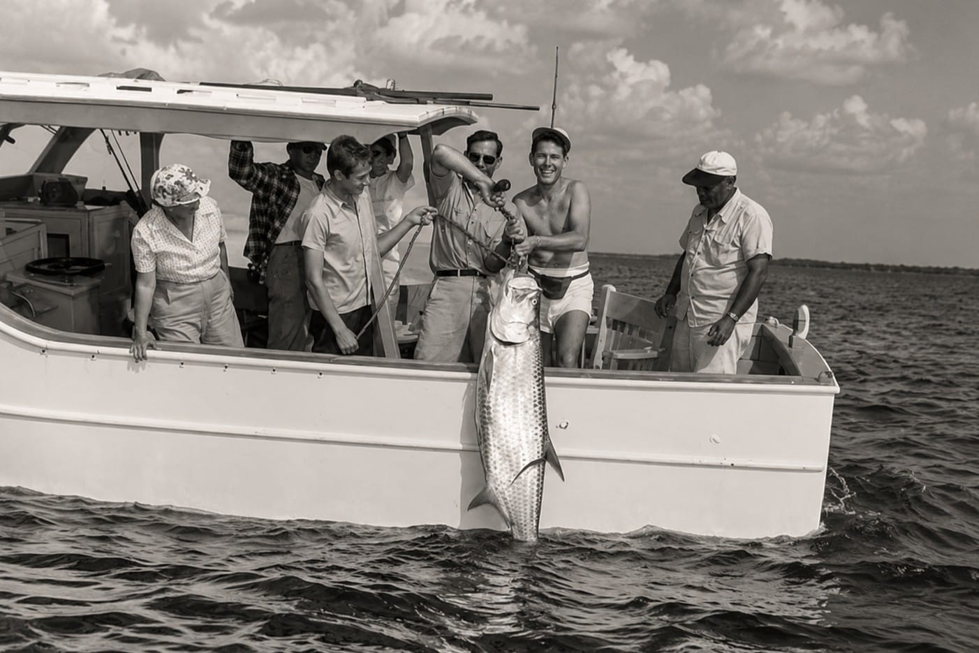 Historic tarpon fishing charter in Boca Grande Pass, Florida