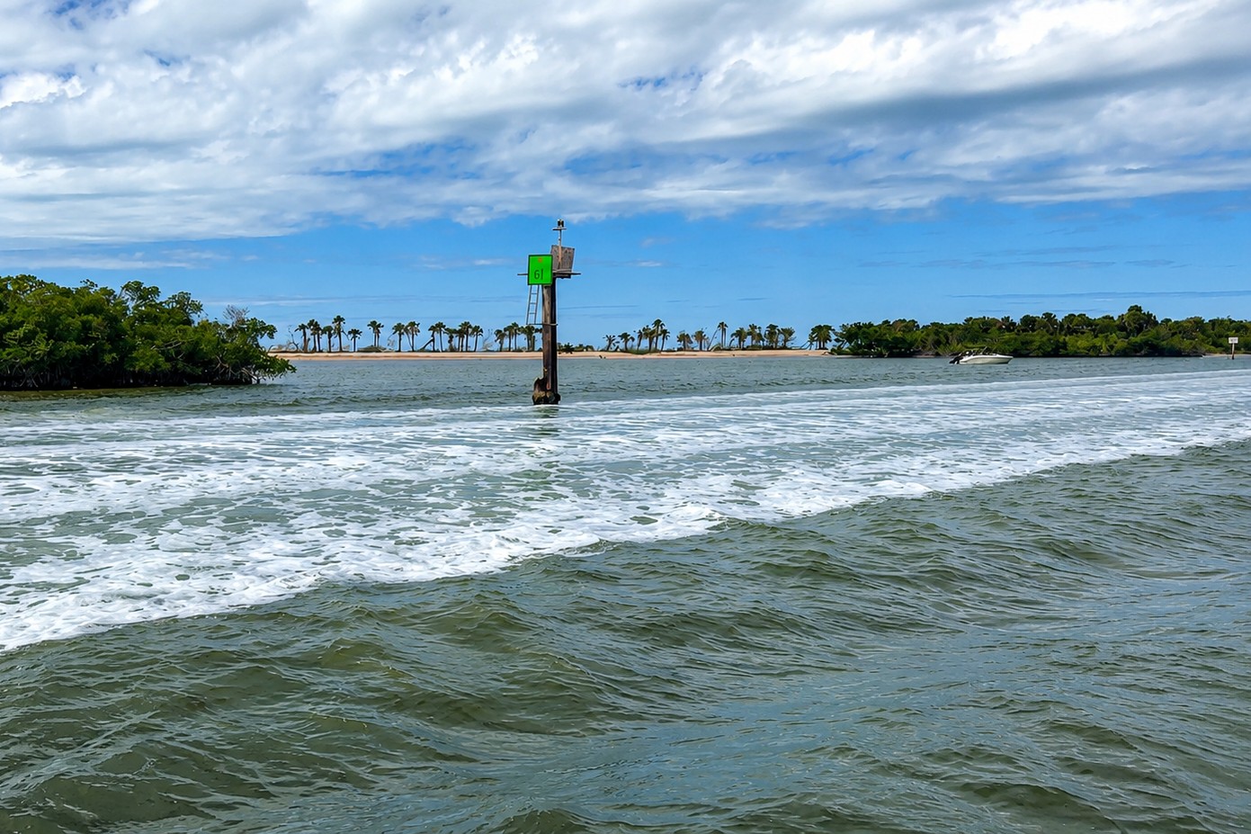 Intracoastal Waterway Marker 61 near Caspersen Beach in Lemon Bay, Florida