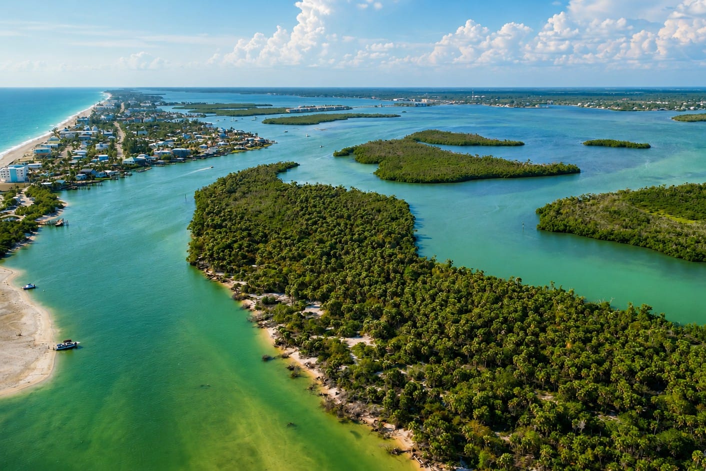 Aerial view of Lemon Bay and Manasota Key, Southwest Florida
