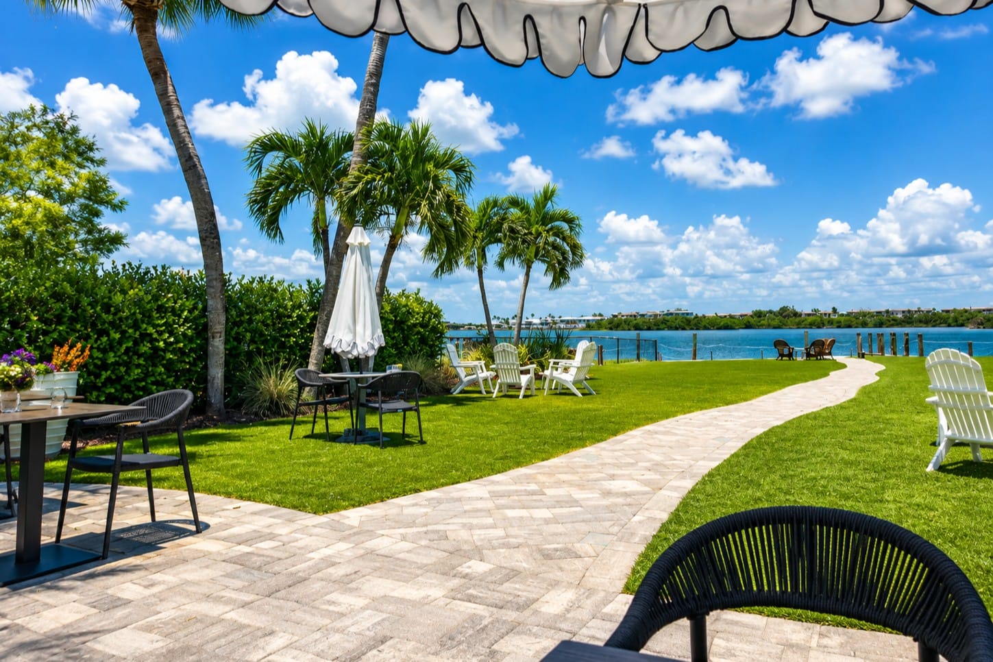 Magnolias on the Bay waterfront restaurant overlooking Lemon Bay on Manasota Key, Florida