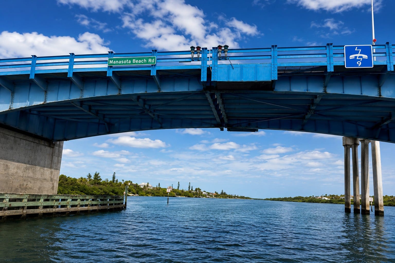 Manasota Key Drawbridge crossing Lemon Bay in Southwest Florida