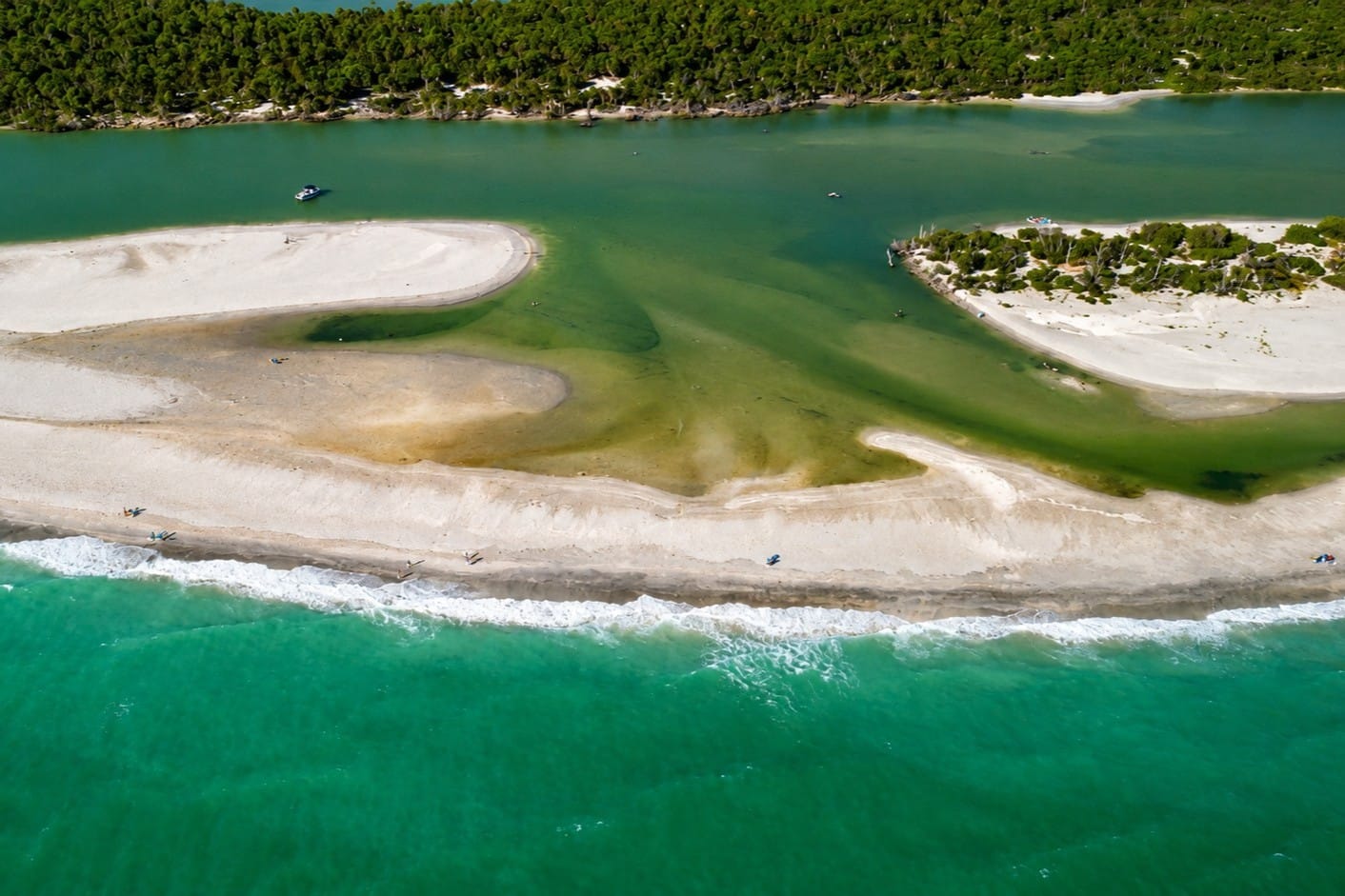 Aerial view of Milton Pass before its natural closure in May 2026