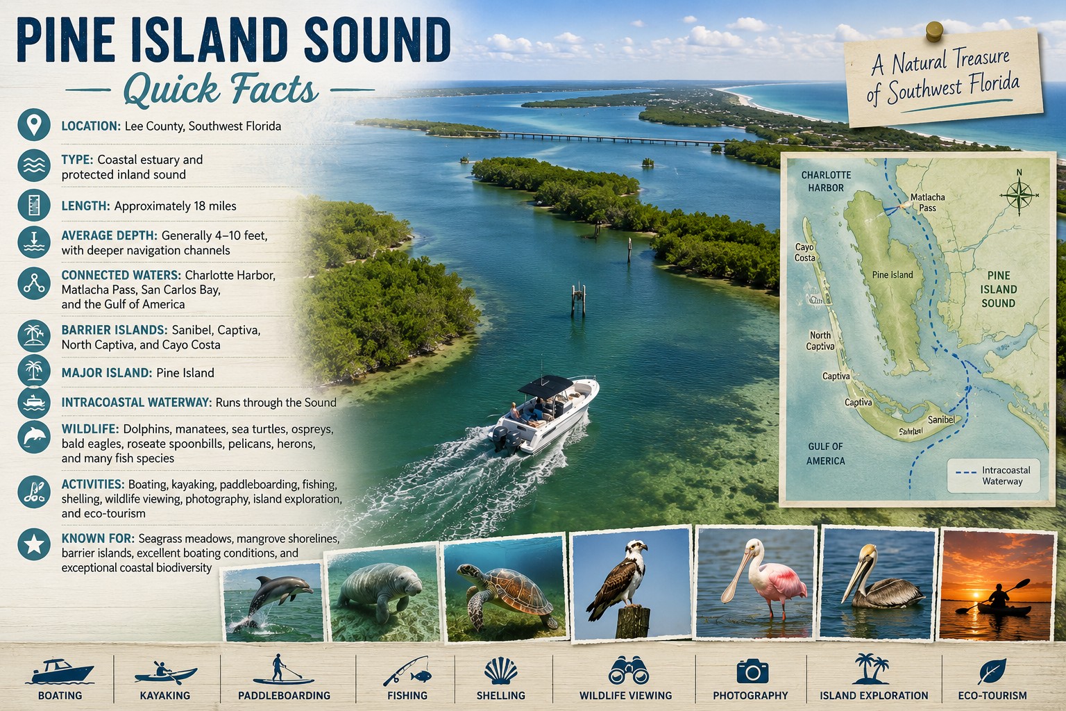 Pine Island Sound Quick Facts infographic