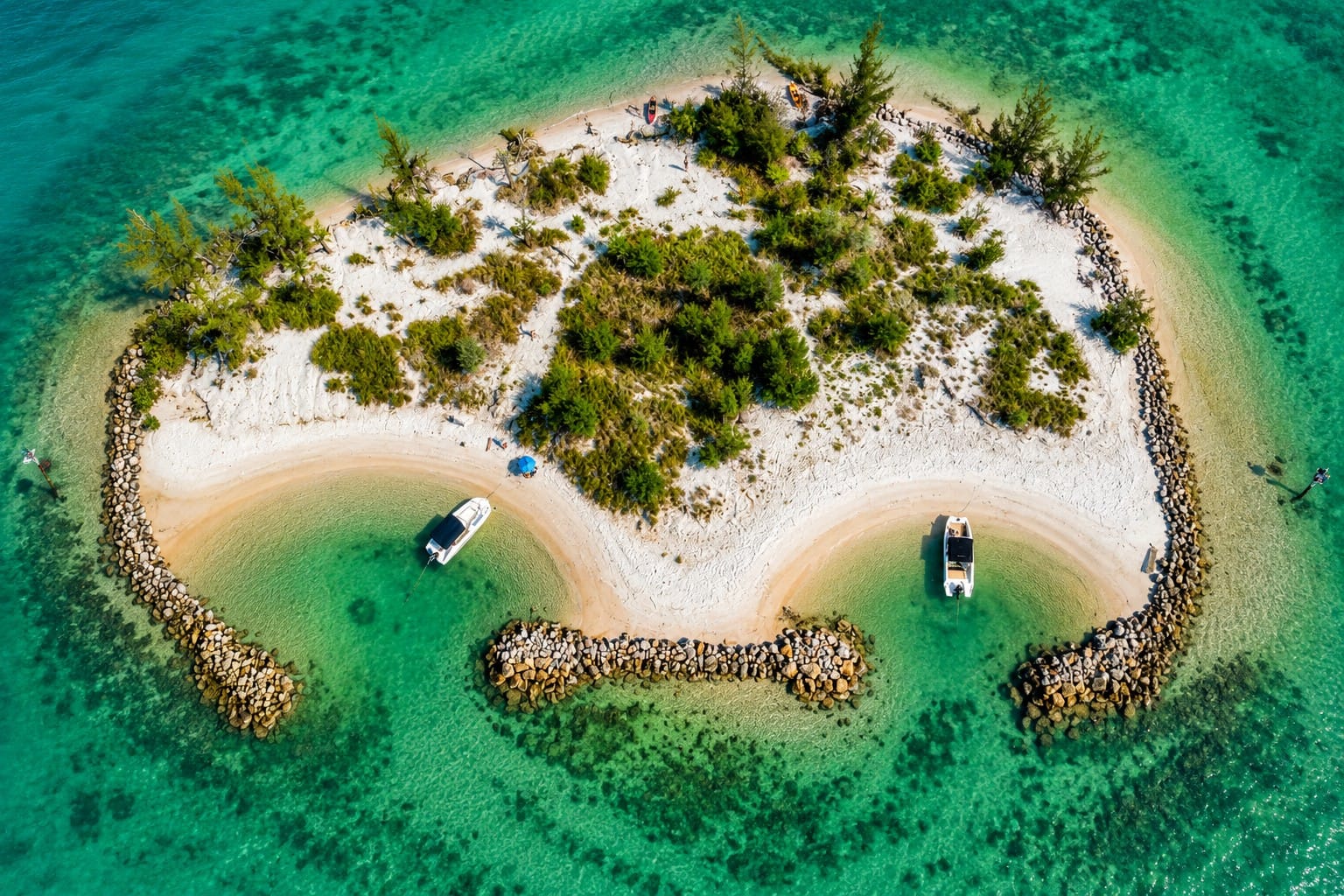 Drone view of Snake Island at Venice Inlet in Southwest Florida
