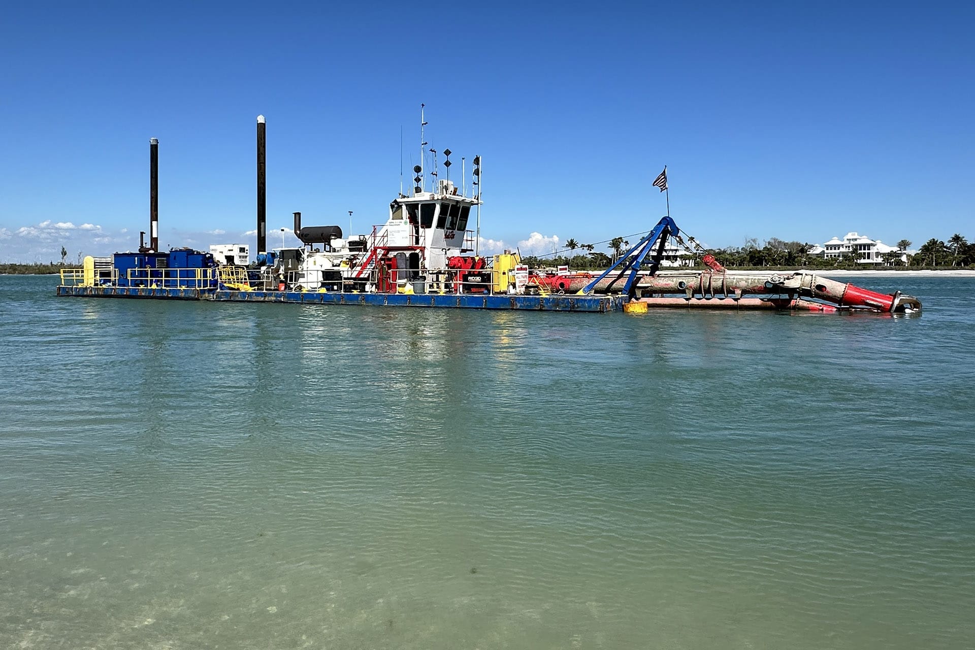 Dredging operations at Stump Pass after Hurricane Milton, Southwest Florida