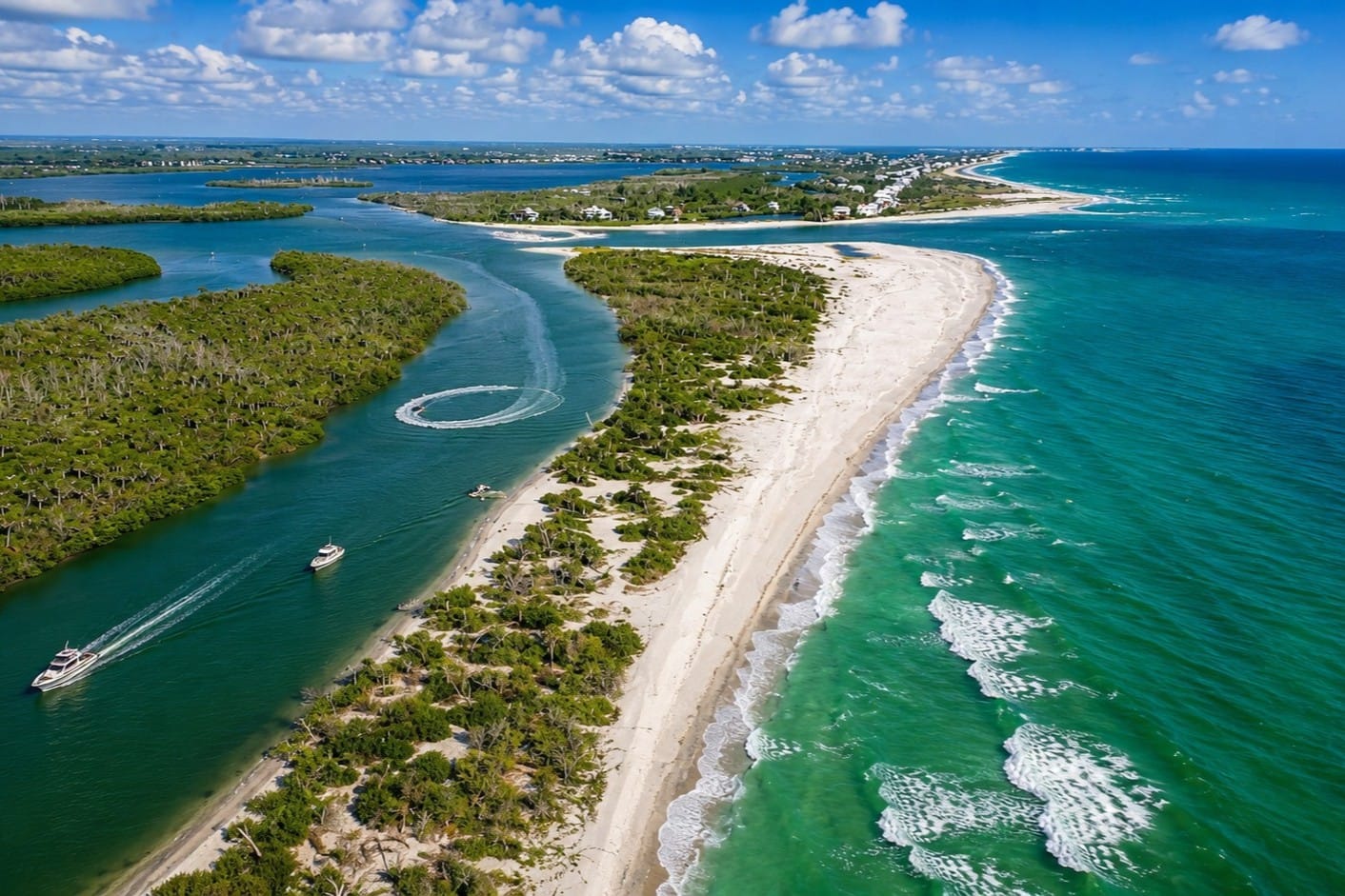 Scenic view of Stump Pass Beach State Park at the south end of Manasota Key, Southwest Florida