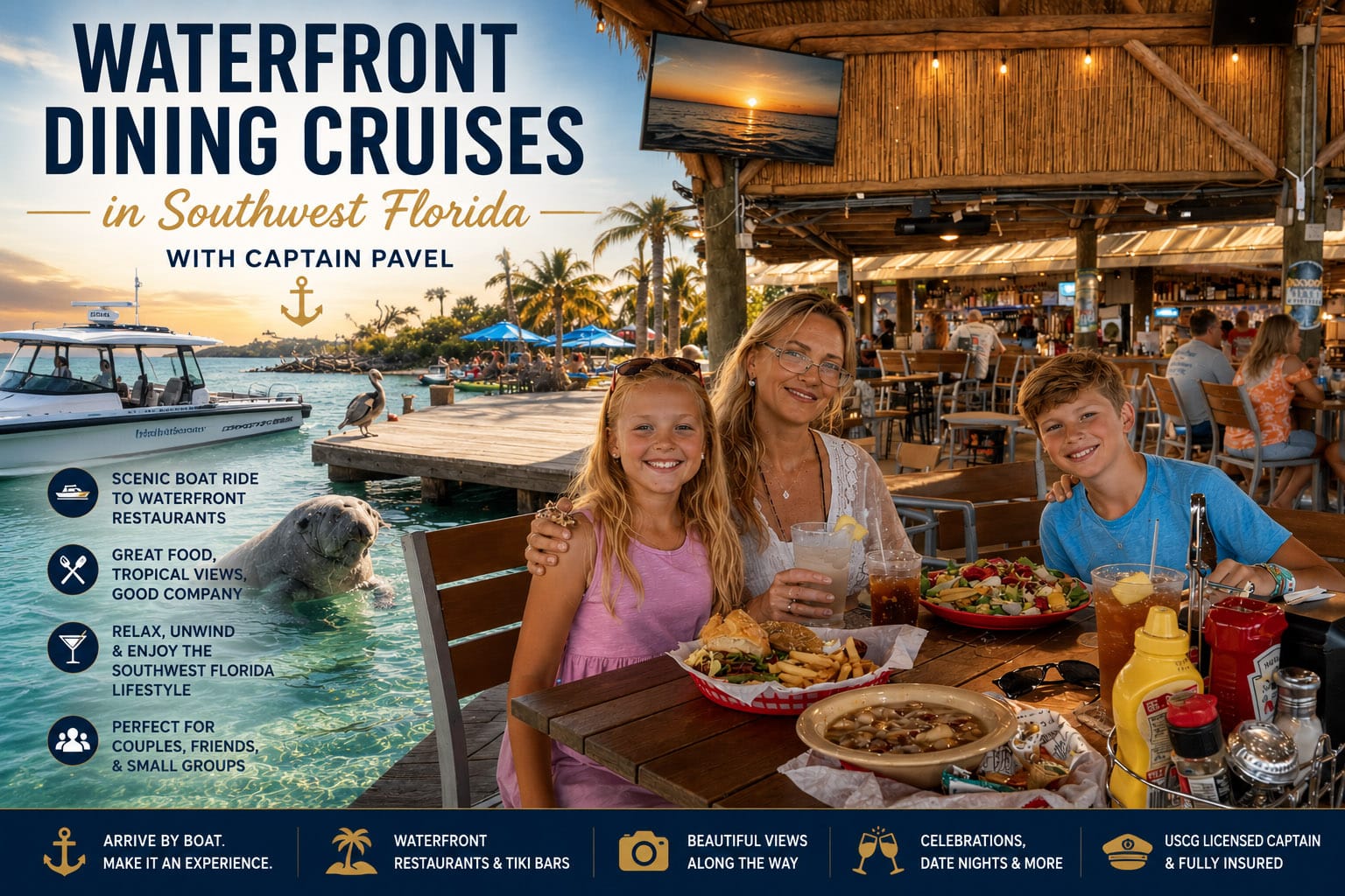 Private Waterfront Dining Cruise in Southwest Florida with Captain Pavel