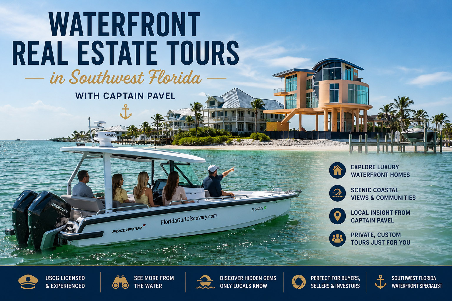 Waterfront Real Estate Tours in Southwest Florida with Captain Pavel