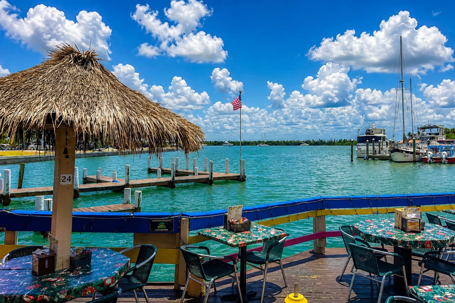 White Elephant Pub waterfront restaurant on Lemon Bay, Manasota Key, Florida