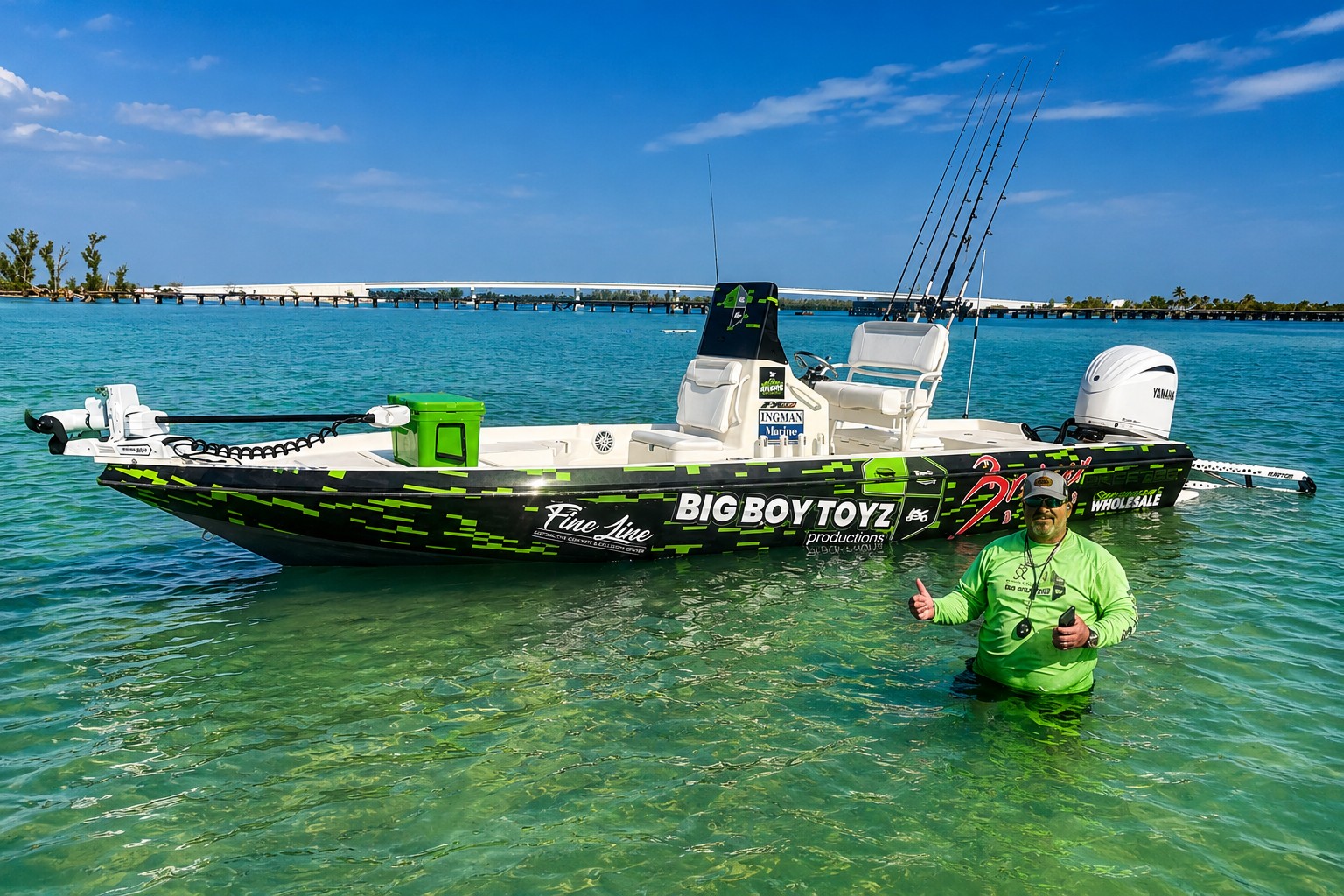 Brian Turner of Big Boy Toyz Productions at Boca H2O Music Festival near Boca Grande Sandbar in Southwest Florida