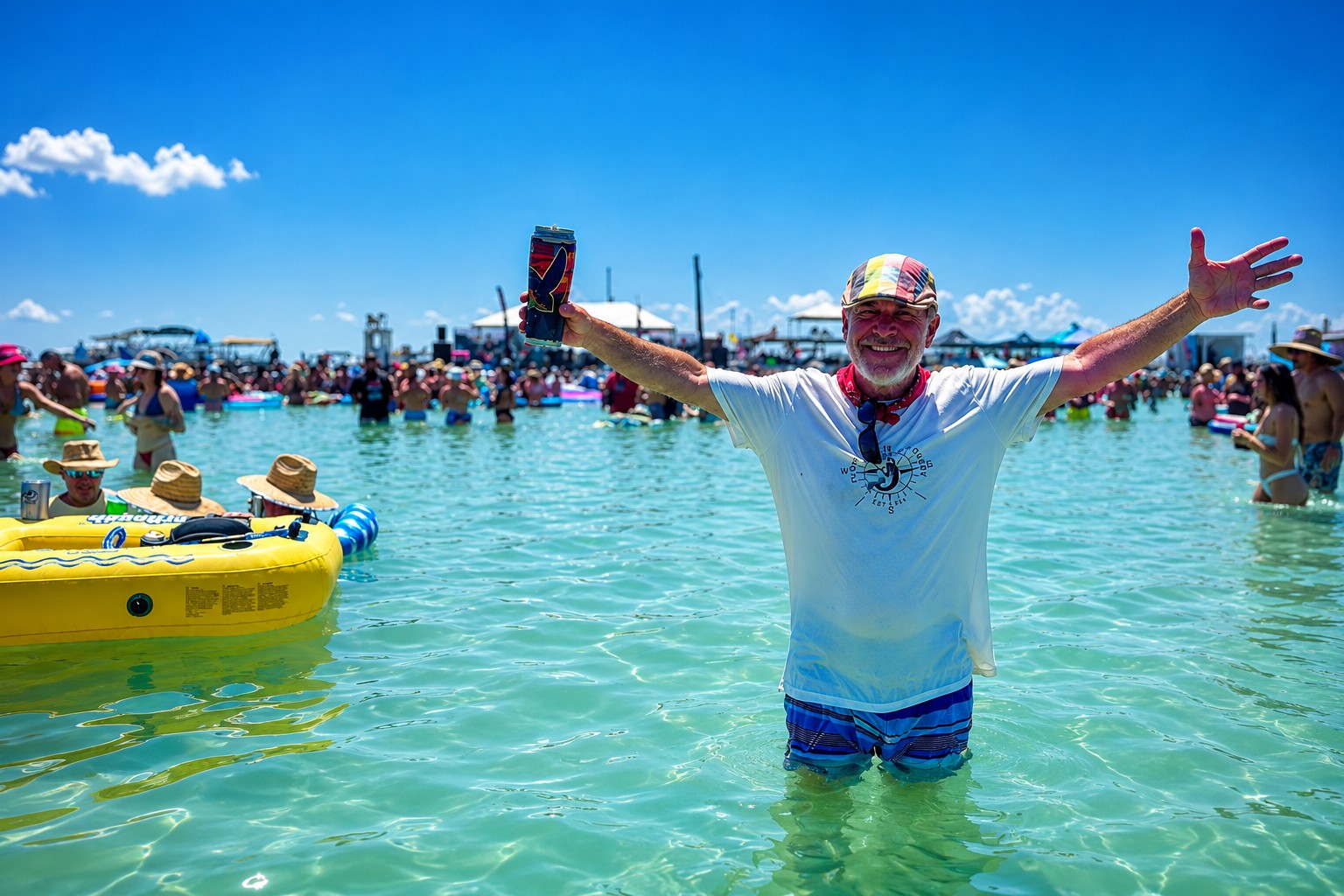 Captain Pavel at the 2025 Boca H2O Music Festival on Boca Grande Sandbar in Southwest Florida