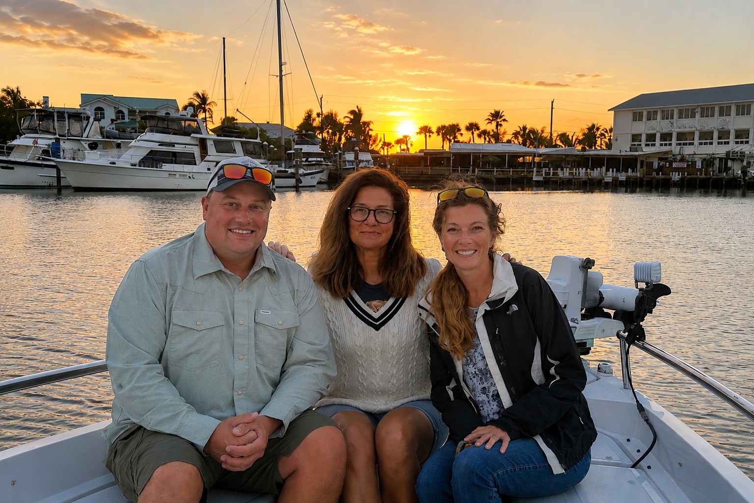 Sunset over Lemon Bay near Manasota Key and White Elephant Pub during a Southwest Florida boat tour