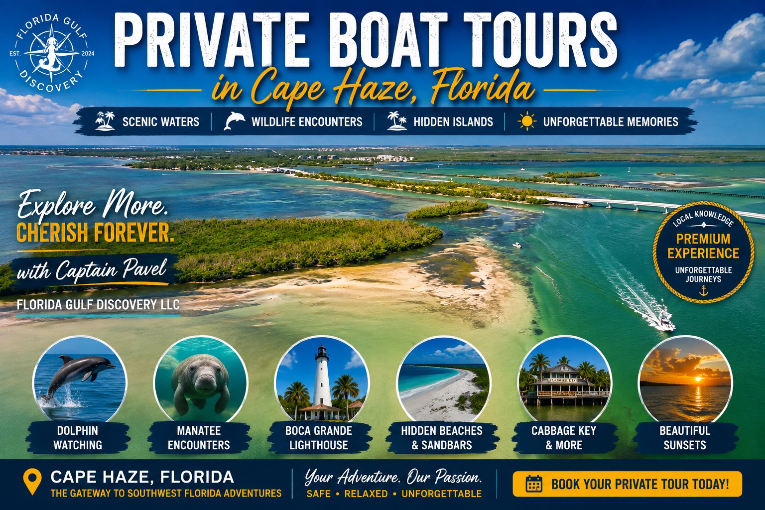 Private boat tours in Cape Haze Florida with Florida Gulf Discovery