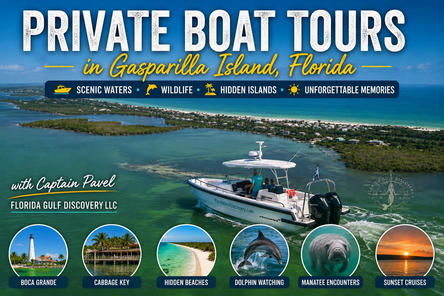 Private boat tours around Gasparilla Island Florida
