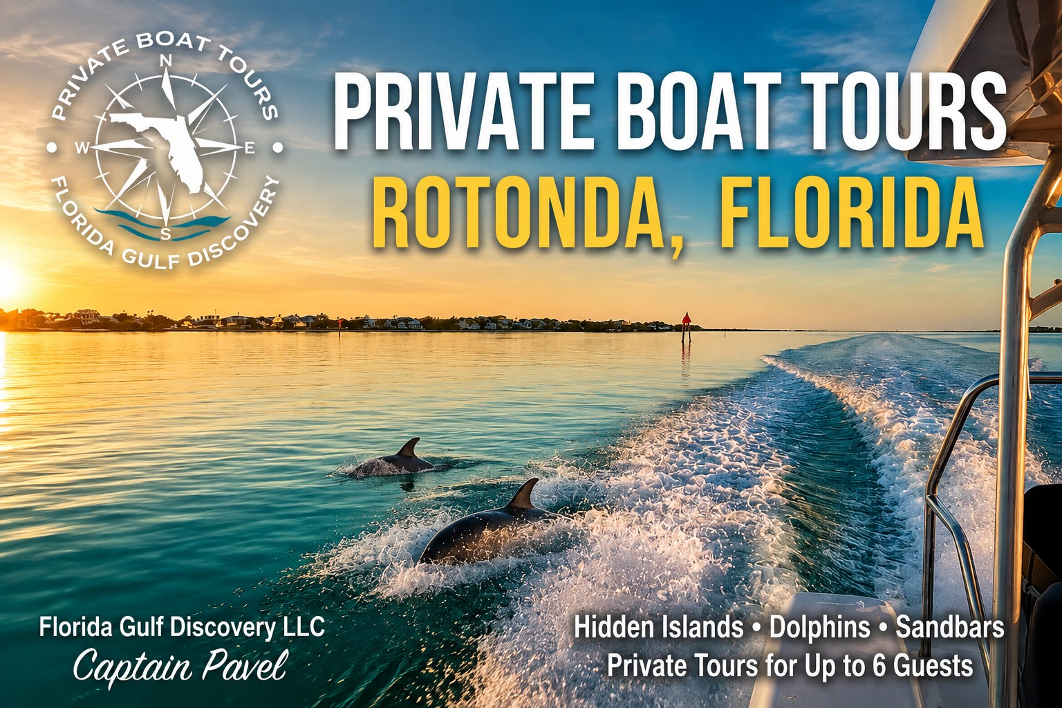 Private boat tours for guests staying in Rotonda Florida