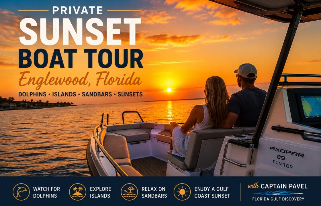 Private sunset boat tour Englewood Florida with Captain Pavel
