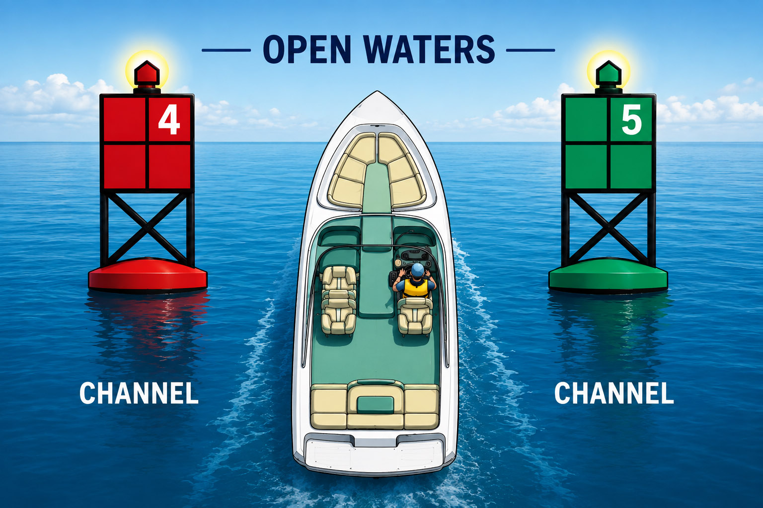 Red and green channel markers showing safe navigation through Southwest Florida waterways