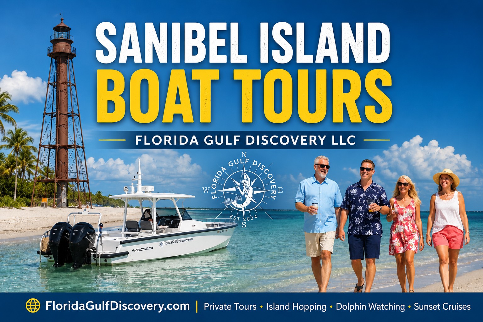 Sanibel Island, Florida, showing the Gulf shoreline, beaches and coastal waters explored on private boat tours with Captain Pavel and Florida Gulf Discovery.
