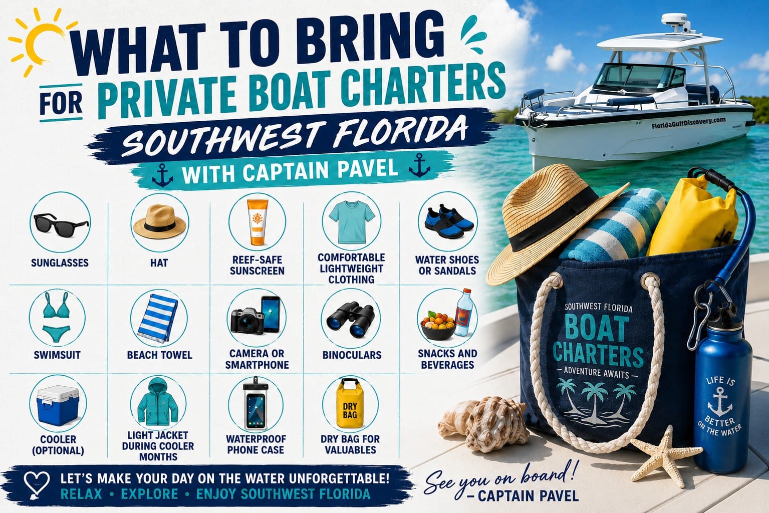 what-to-bring-private-boat-charters-southwest-florida-captain-pavel